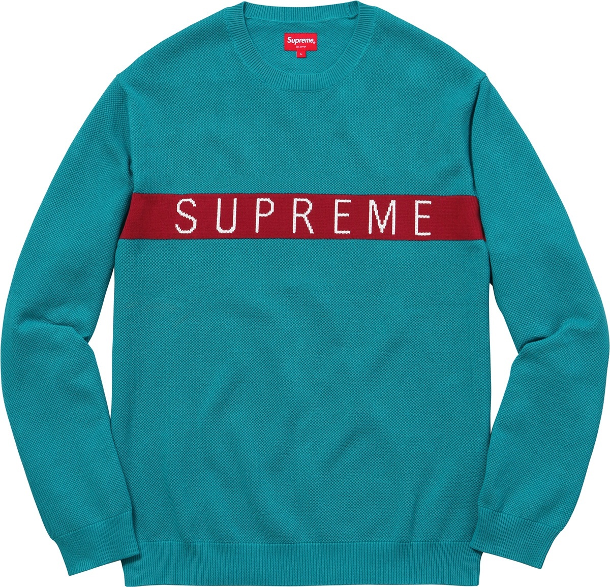 Logo Stripe Pique Crewneck view 2